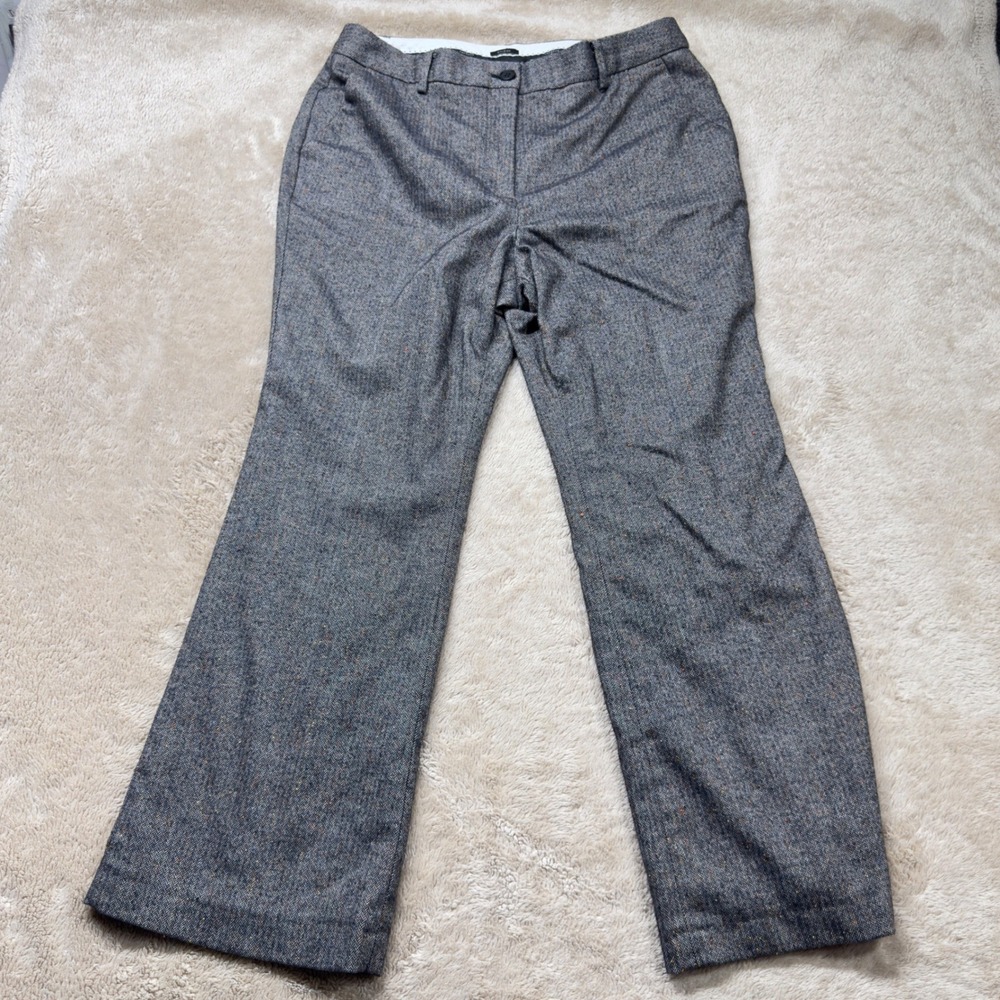 Talbots Raleigh Petites Grey‎ Herringbone Italian Fabric Dress Pants Size 12P